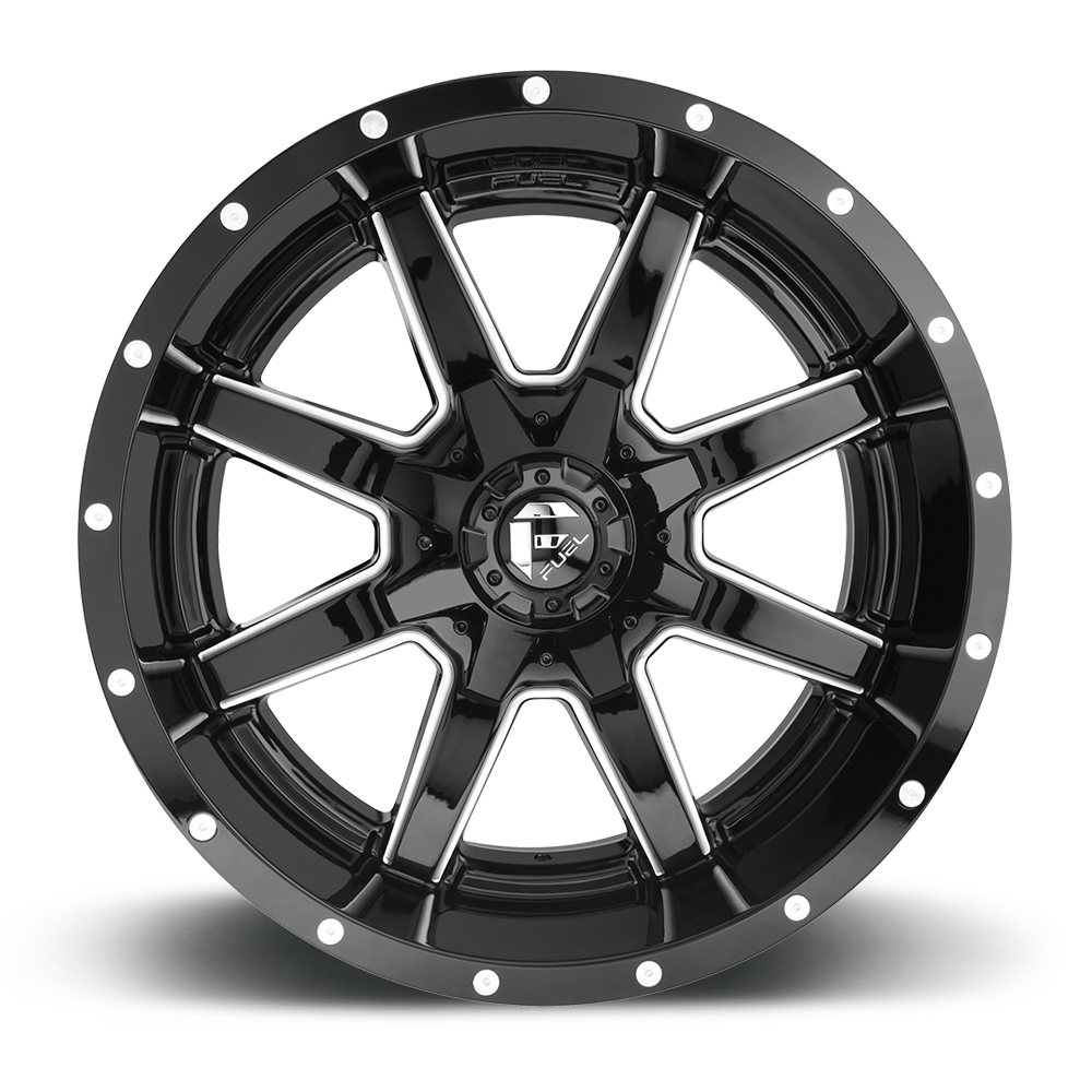 MAVERICK 17x9 5x114.30/5x127.00 GLOSS BLACK MILLED (-12 mm) - Tires and Engine Performance