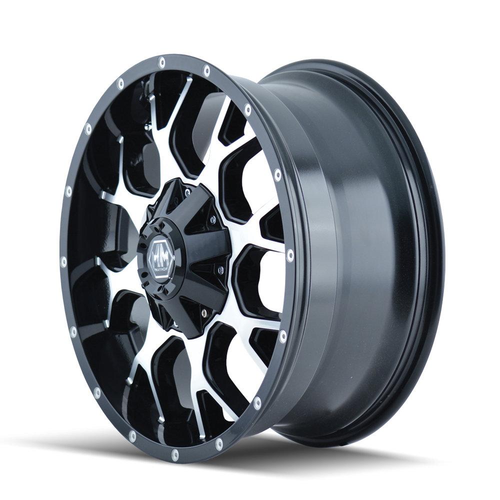 Mayhem 8015 Warrior 22x12 -44 5x127(5x5)/5x139.7(5x5.5) Black and Machined - Tires and Engine Performance
