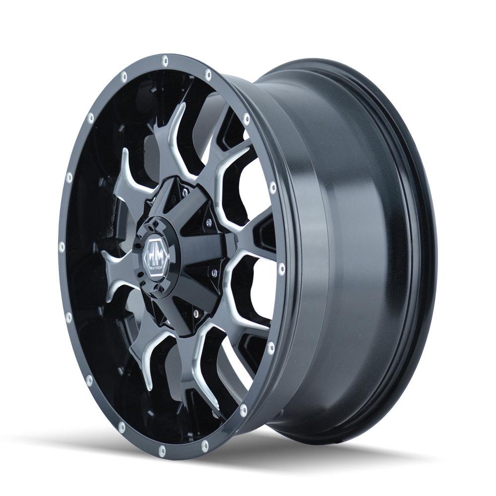 Mayhem 8015 Warrior 17x9 -12 5x127(5x5)/5x139.7(5x5.5) Black and Milled - Tires and Engine Performance