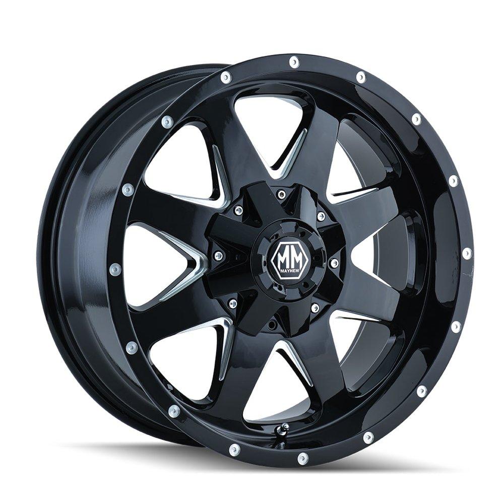 Mayhem 8040 Tank 20x9 -12 5x114.3(5x4.5)/5x127(5x5) Black and Milled - Tires and Engine Performance