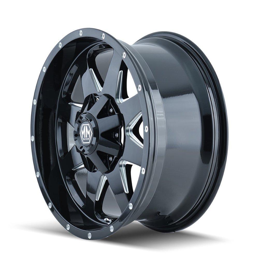 Mayhem 8040 Tank 18x9 25 8x180 Black and Milled - Tires and Engine Performance