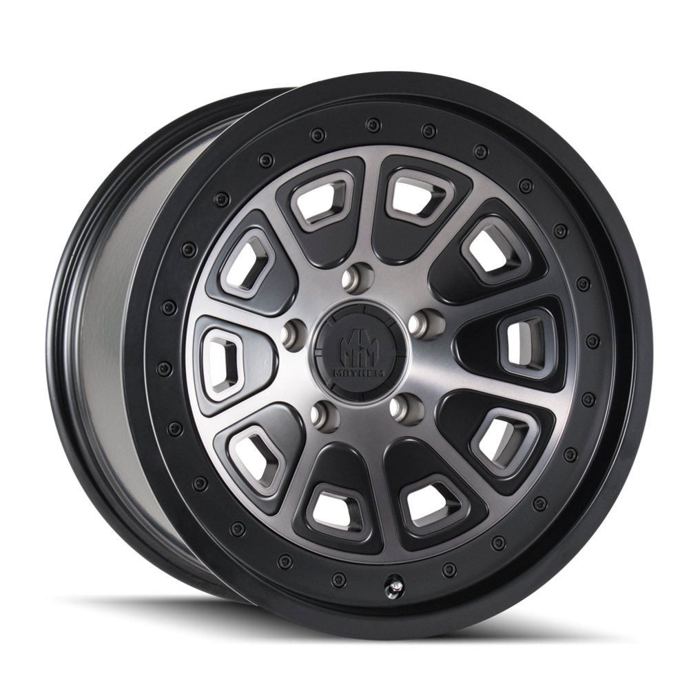 Mayhem 8301 Flat Iron 17x9 -6 5x114.3 Black and Dark - Tires and Engine Performance