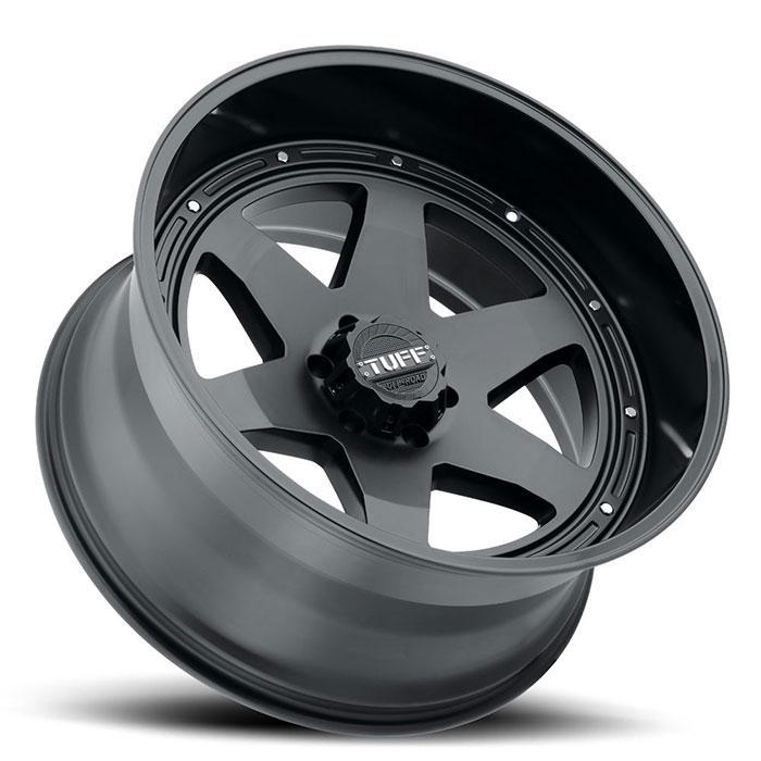 TUFF AT T1A 15x8 -13 5x114.3(5x4.5) Matte Black and Gloss Black - Tires and Engine Performance