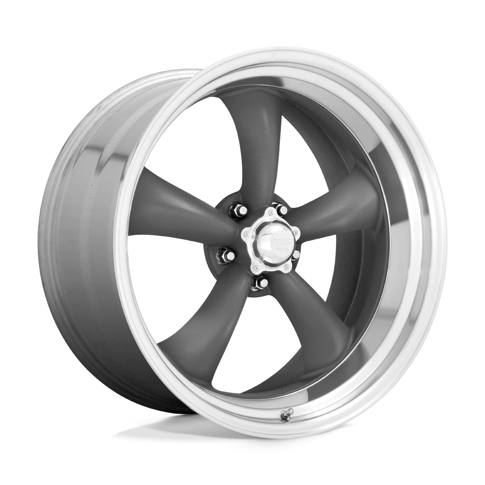 American Racing Vintage VN215 CLASSIC TORQ THRUST II 18X8 0 5X120.65 MAG GRAY MACHINED LIP