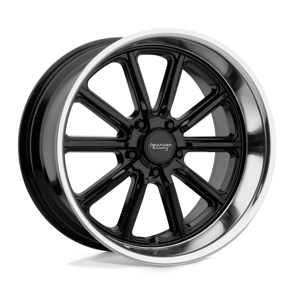 American Racing Vintage VN507 RODDER 18X8 15 5X115/5X115 Gloss Black Diamond Cut Lip