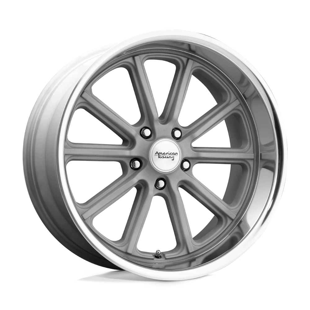 American Racing Vintage VN507 RODDER 18X8 0 5X120.65/5X4.75 Vintage Silver Diamond Cut Lip