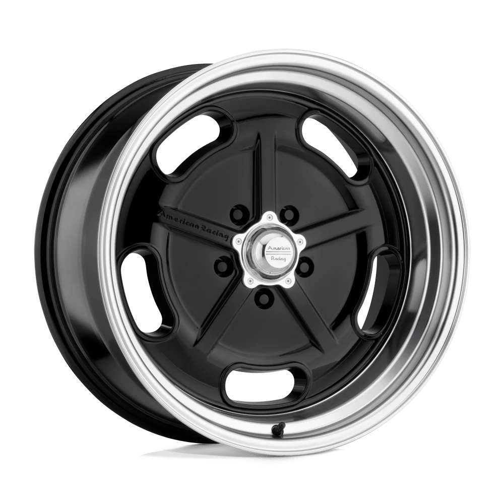 American Racing Vintage VN511 SALT FLAT 22X8.5 0 5X120.65/5X4.75 Gloss Black Diamond Cut Lip