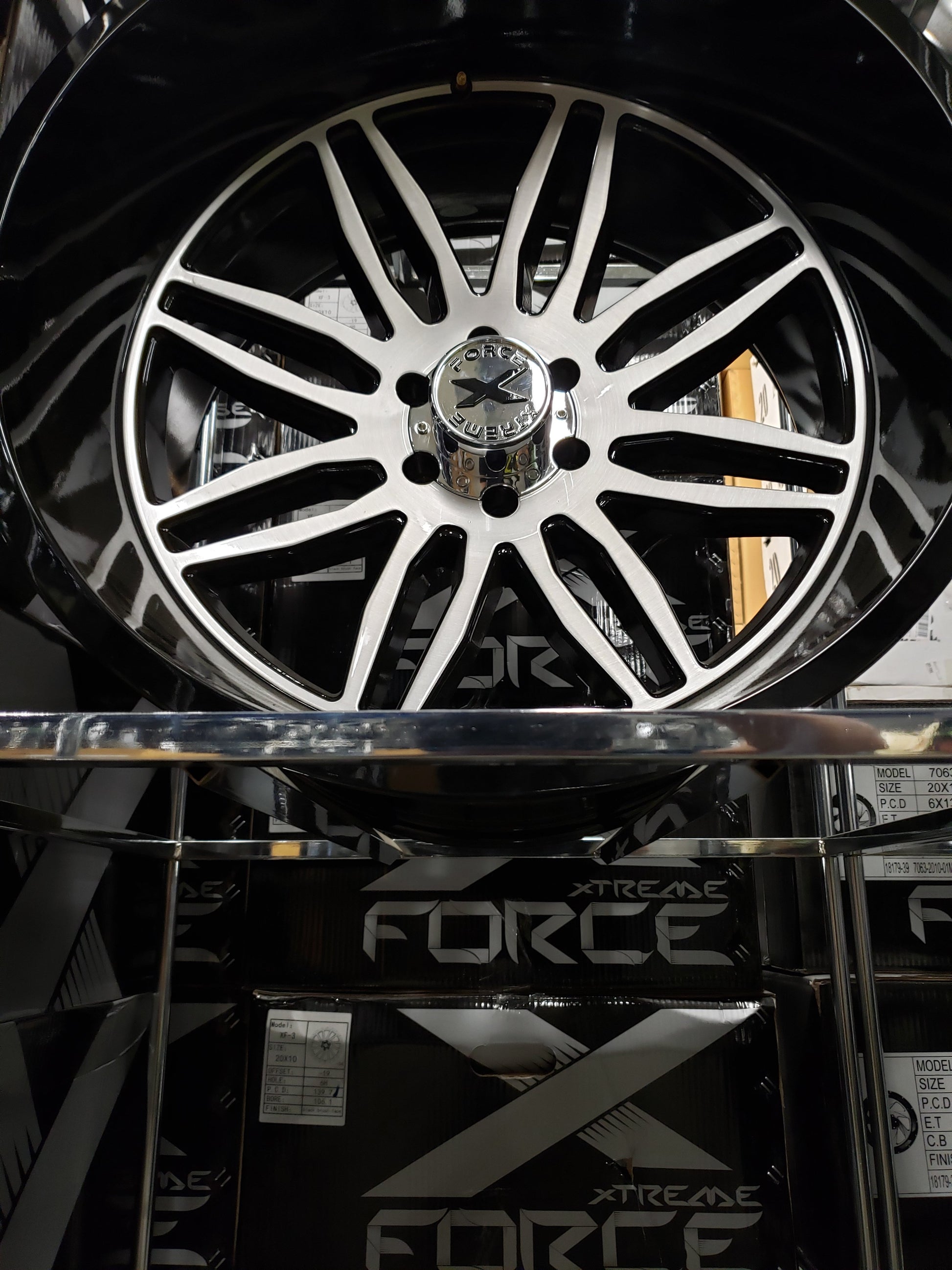 Xtreme Force XF-5 24x14 -76 6x139.7 (6x5.5) Black and Brushed Face - Tires and Engine Performance