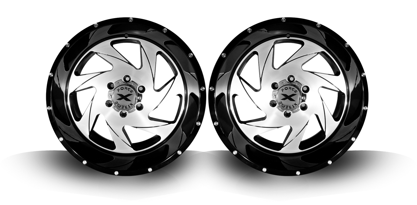 Xtreme Force XF-7 22x12 -44 6x135 Black and Brushed Face - Tires and Engine Performance