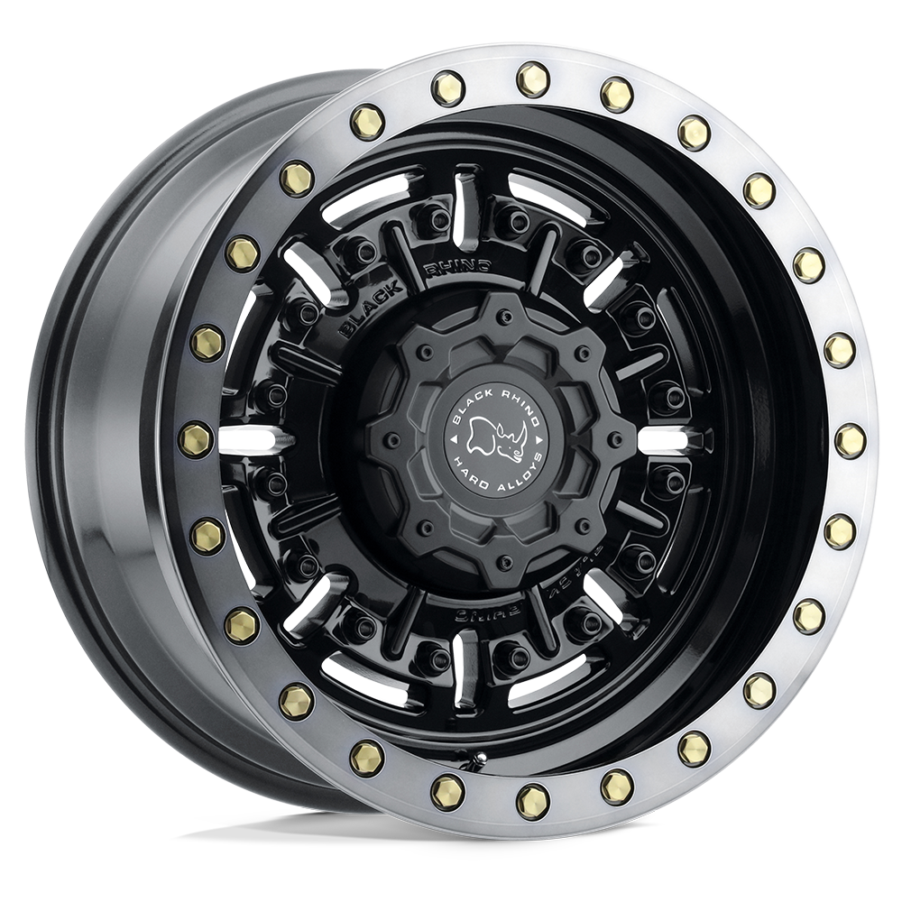 Black Rhino ABRAMS 17X9.5 -18 8X165.1/8X6.5 GLOSS GUN BLACK W/ MACHINED DARK TINT
