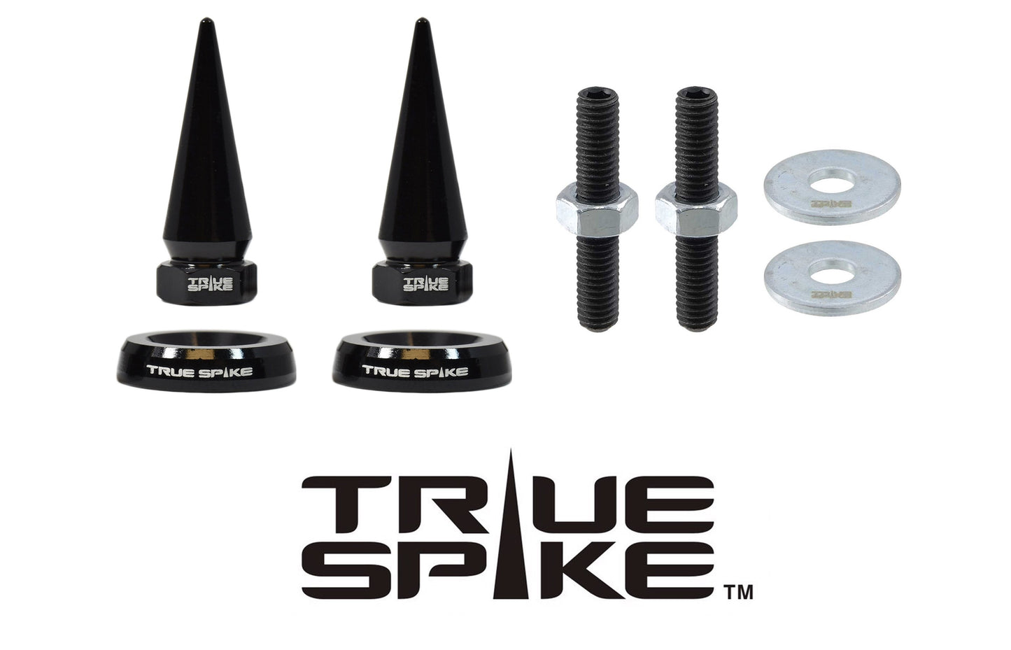 TRUE SPIKE License Plate Washer & Bullet Hardware Kit (4pc Set) LPH005/LPH006 - Tires and Engine Performance