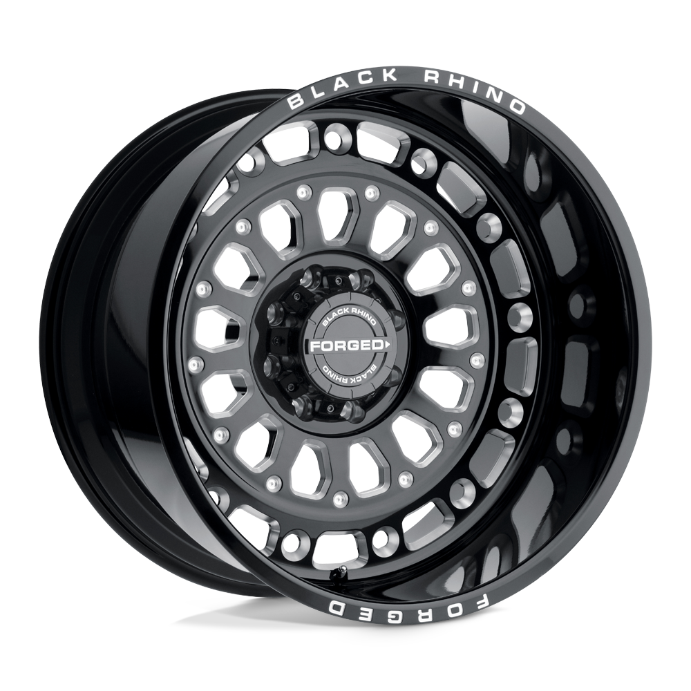 BLACK RHINO CENTURION 22X12 -44 8X170 GLOSS BLACK W/ MILLED SPOKES