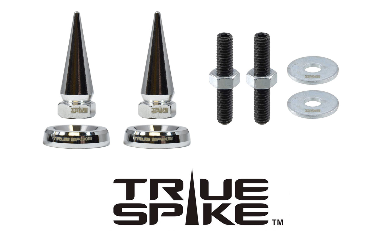 TRUE SPIKE License Plate Washer & Bullet Hardware Kit (4pc Set) LPH005/LPH006 - Tires and Engine Performance