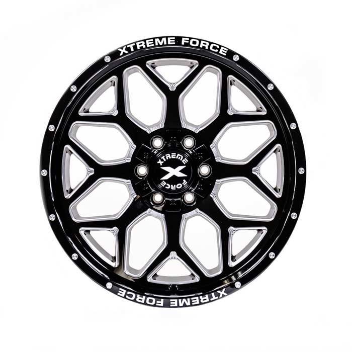 Xtreme Force XF-12 20x10 -25 5x127 (5x5)/5x139.7 (5x5.5) Black and Milled - Tires and Engine Performance