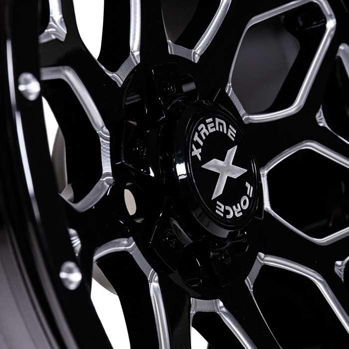 Xtreme Force XF-12 20x10 -25 5x127 (5x5)/5x139.7 (5x5.5) Black and Milled - Tires and Engine Performance