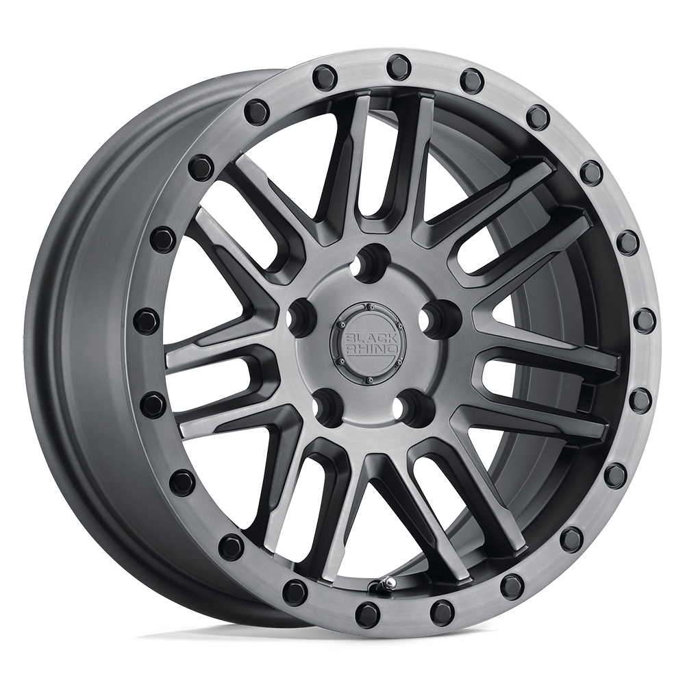 Black Rhino ARCHES 18X8 30 5X108 MATTE BRUSHED GUNMETAL W/ BLACK BOLTS