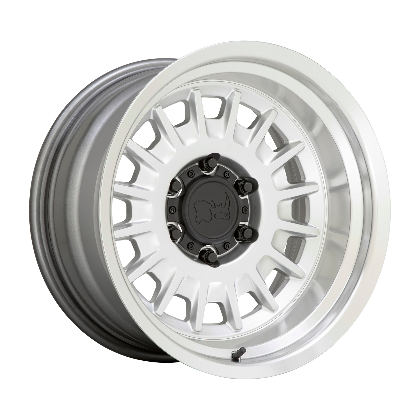 Black Rhino ALISO 17X8.5 -10 6X139.7/6X5.5 GLOSS SILVER WITH MIRROR CUT FACE & LIP