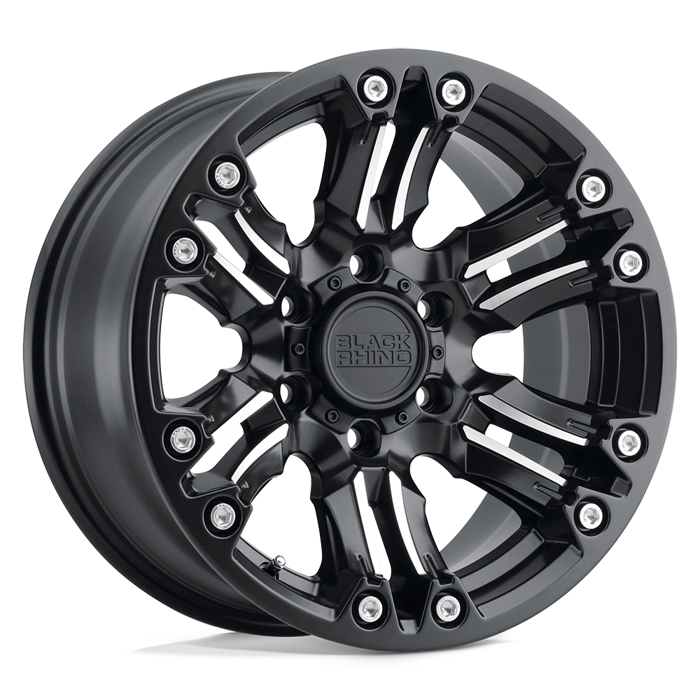 Black Rhino ASAGAI 20X9.5 12 6X135/6X135 MATTE BLACK & MACHINED W/ STAINLESS BOLTS