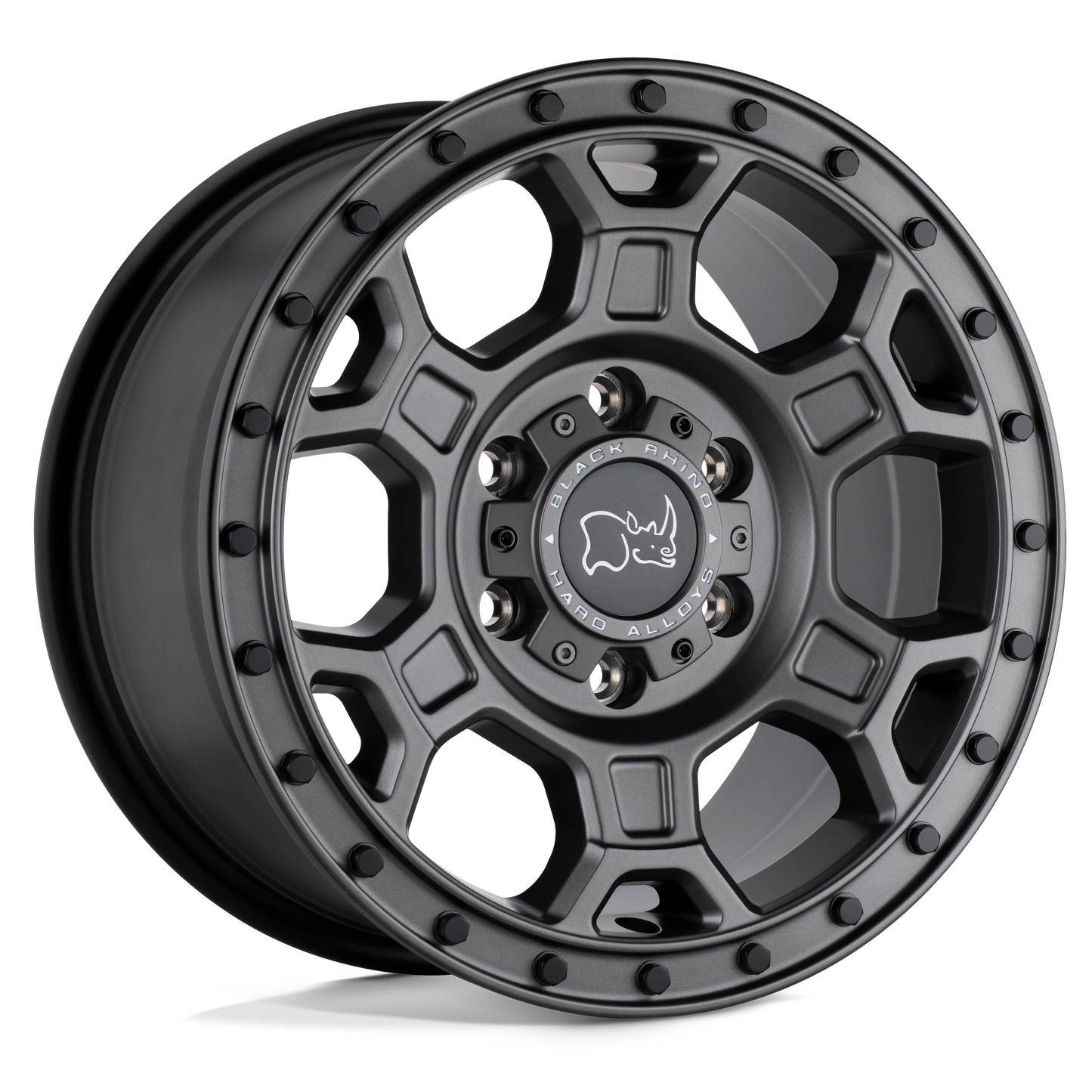 Black Rhino MIDHILL 17X8 38 6X130/6X130 MATTE GUNMETAL W/ BLACK BOLTS