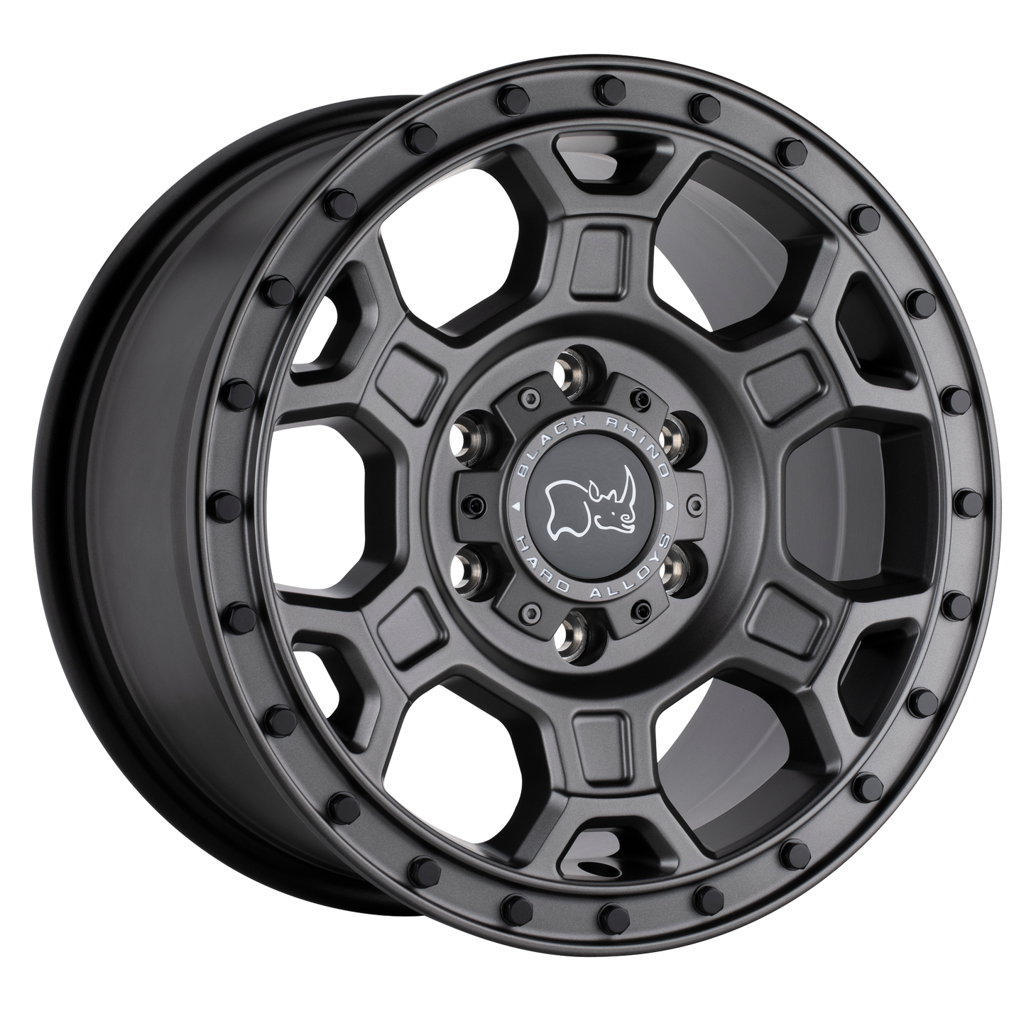 Black Rhino MIDHILL 17X8 38 6X130/6X130 MATTE GUNMETAL W/ BLACK BOLTS