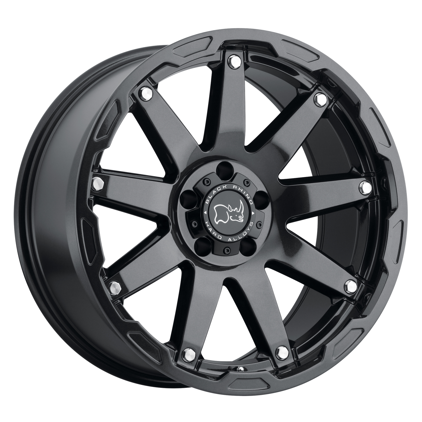 Black Rhino OCEANO 17X9.5 12 6X135/6X135 GLOSS GUN BLACK W/ STAINLESS BOLTS