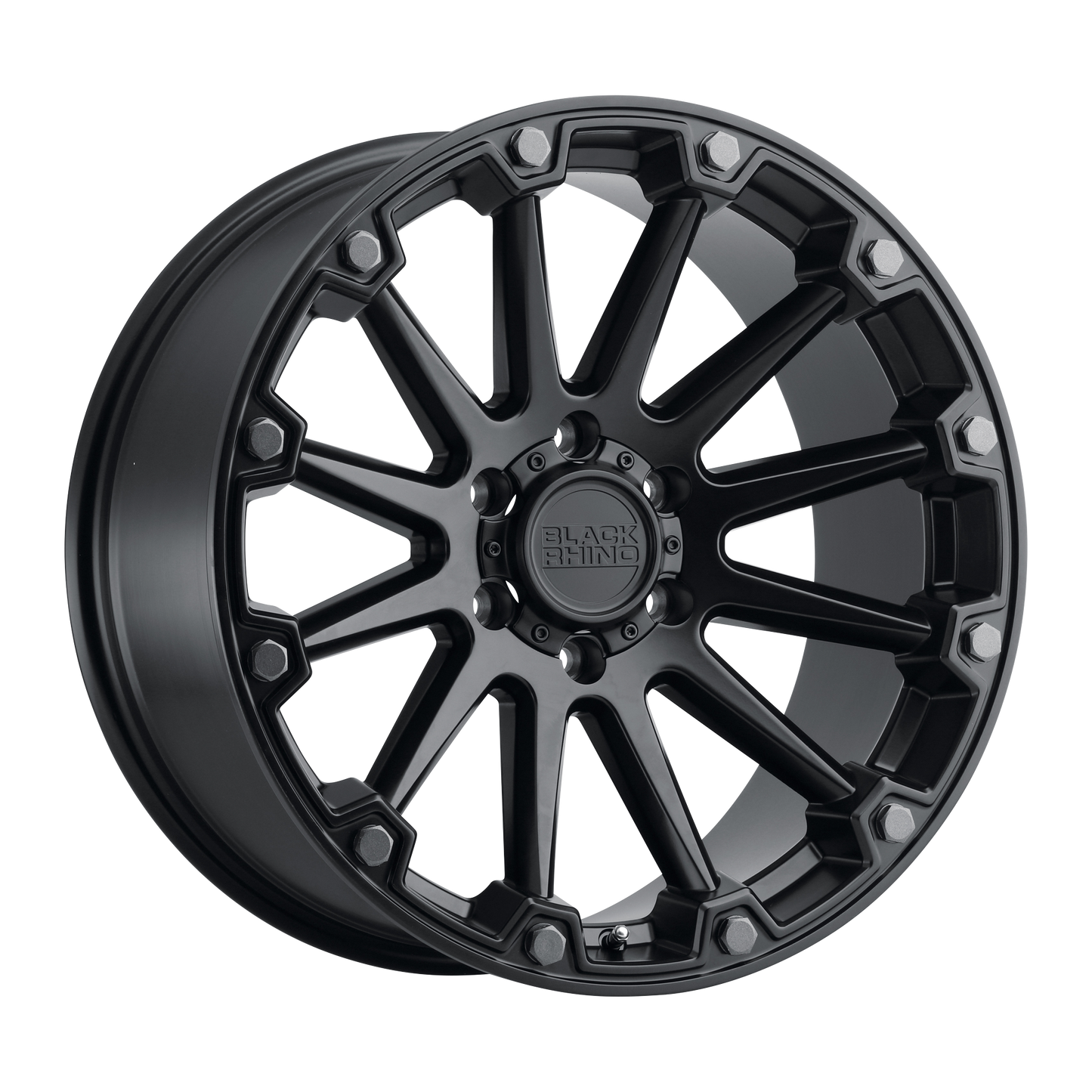 Black Rhino PINNACLE 17X8.5 -18 5X127/5X5.0 SEMI GLOSS BLACK W/ GUNMETAL BOLTS