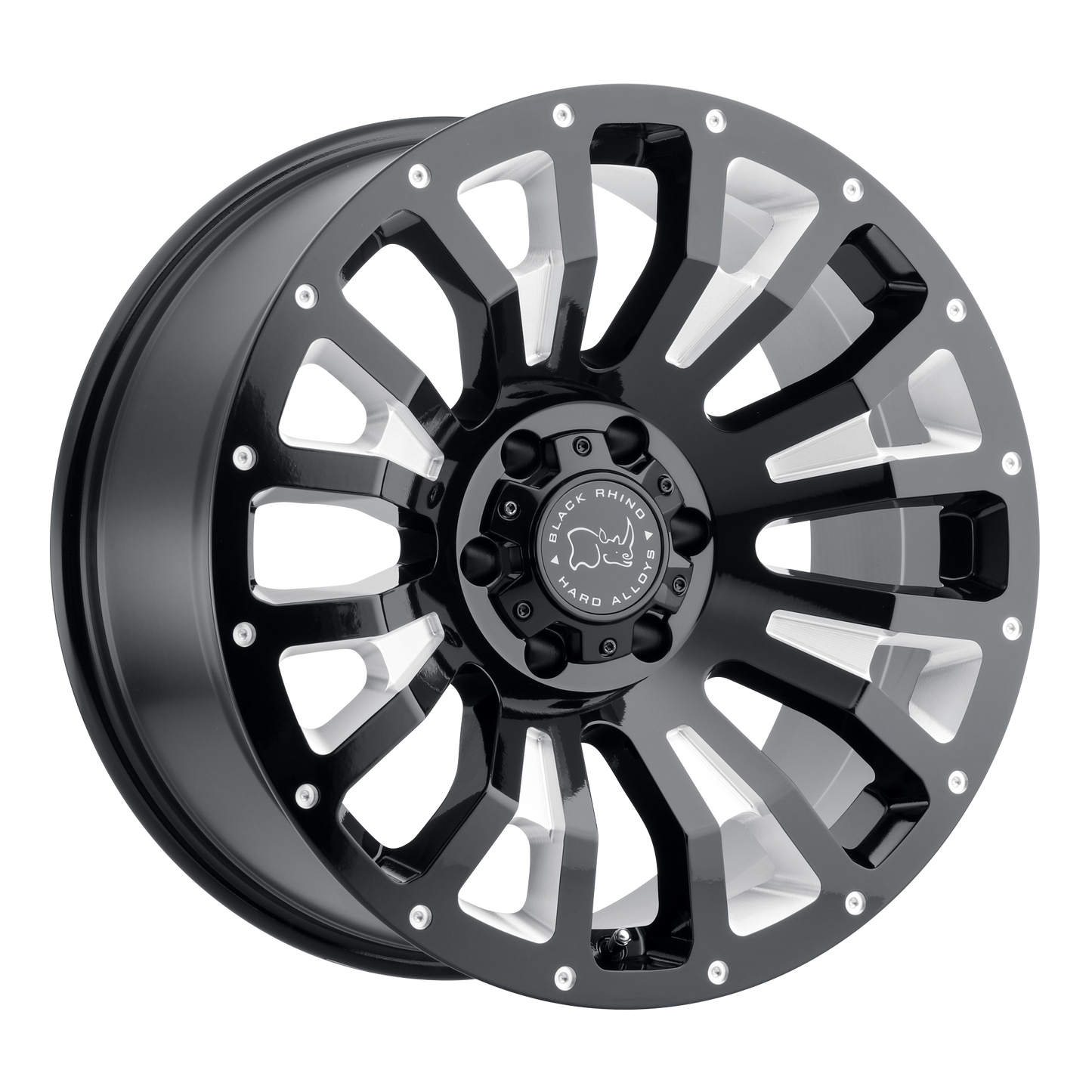 Black Rhino PINATUBO 17X9.5 6 6X135/6X135 GLOSS BLACK W/ MILLED INSIDE WINDOW
