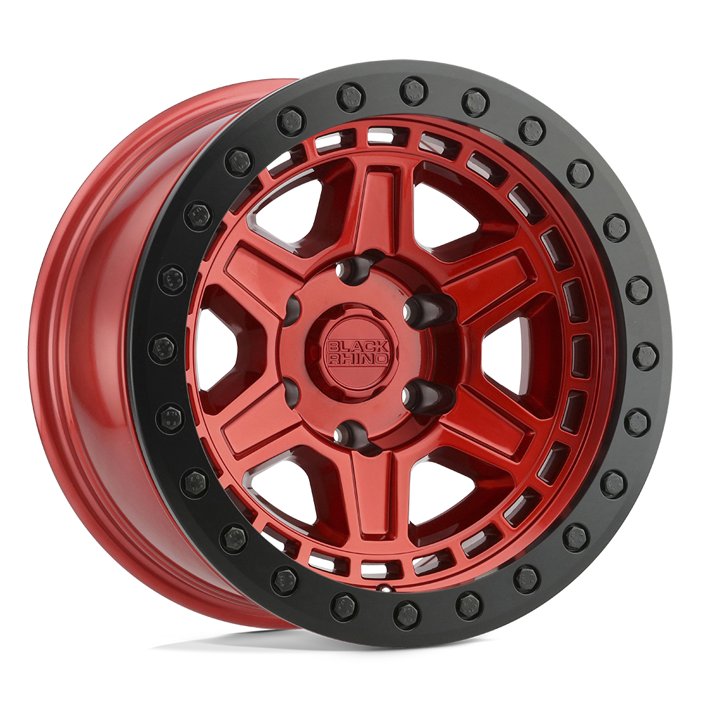 Black Rhino RENO 17X8.5 -38 5X114.3/5X4.5 CANDY RED W/ BLACK RING & BOLTS