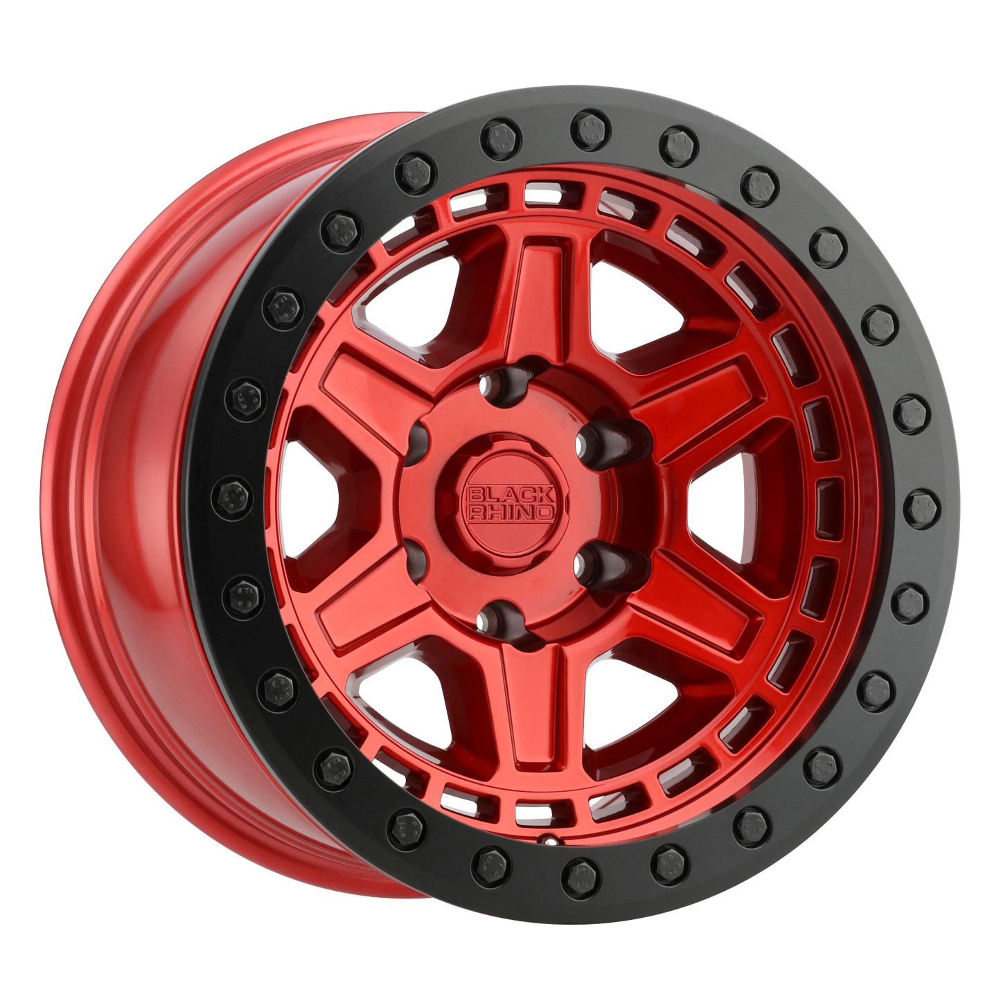 Black Rhino RENO 17X8.5 -38 5X114.3/5X4.5 CANDY RED W/ BLACK RING & BOLTS