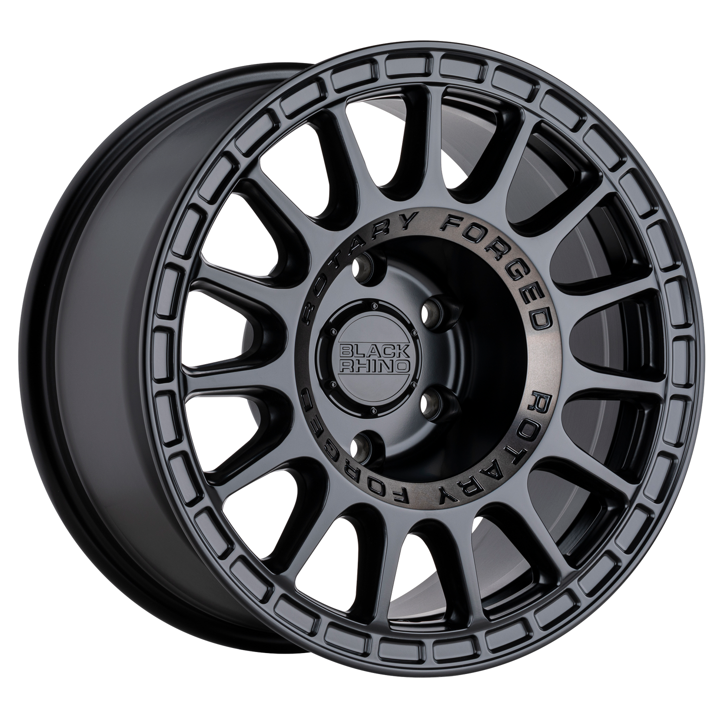 Black Rhino SANDSTORM 17X8.5 0 6X139.7/6X5.5 SEMI GLOSS BLACK W/ MACHINED DARK TINT RING