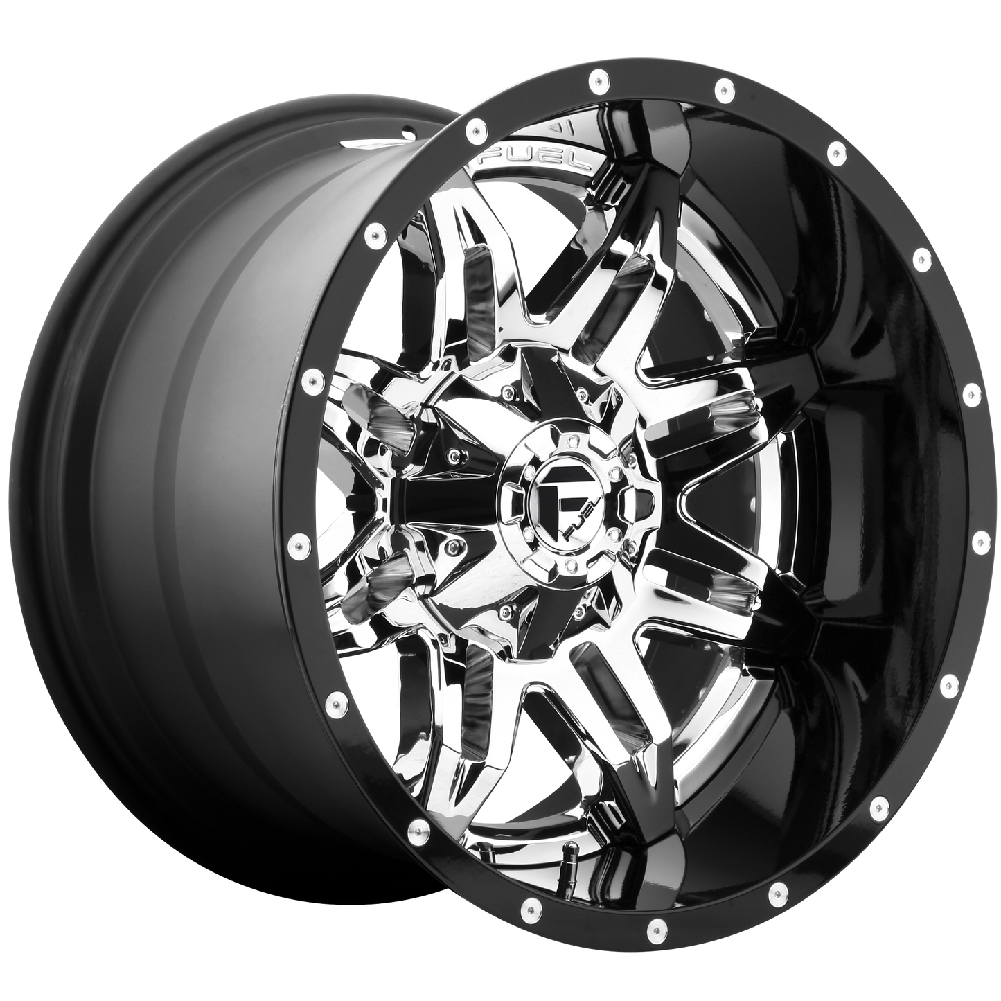 LETHAL 20x10 8x165.10 CHROME PLATED GLOSS BLACK LIP (-19 mm) - Tires and Engine Performance