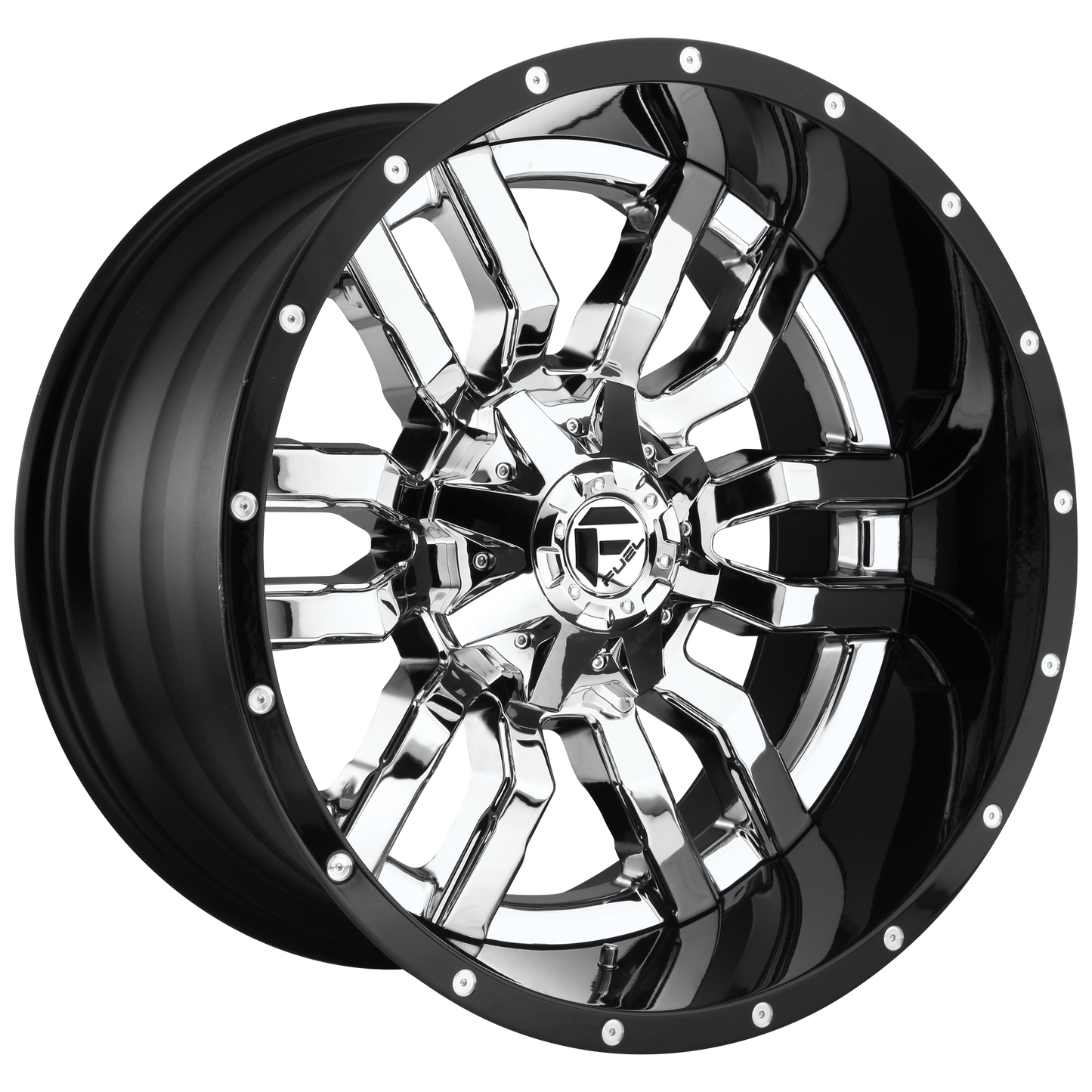 SLEDGE 22x10 6x135.00/6x139.70 CHROME PLATED GLOSS BLACK LIP (-13 mm) - Tires and Engine Performance