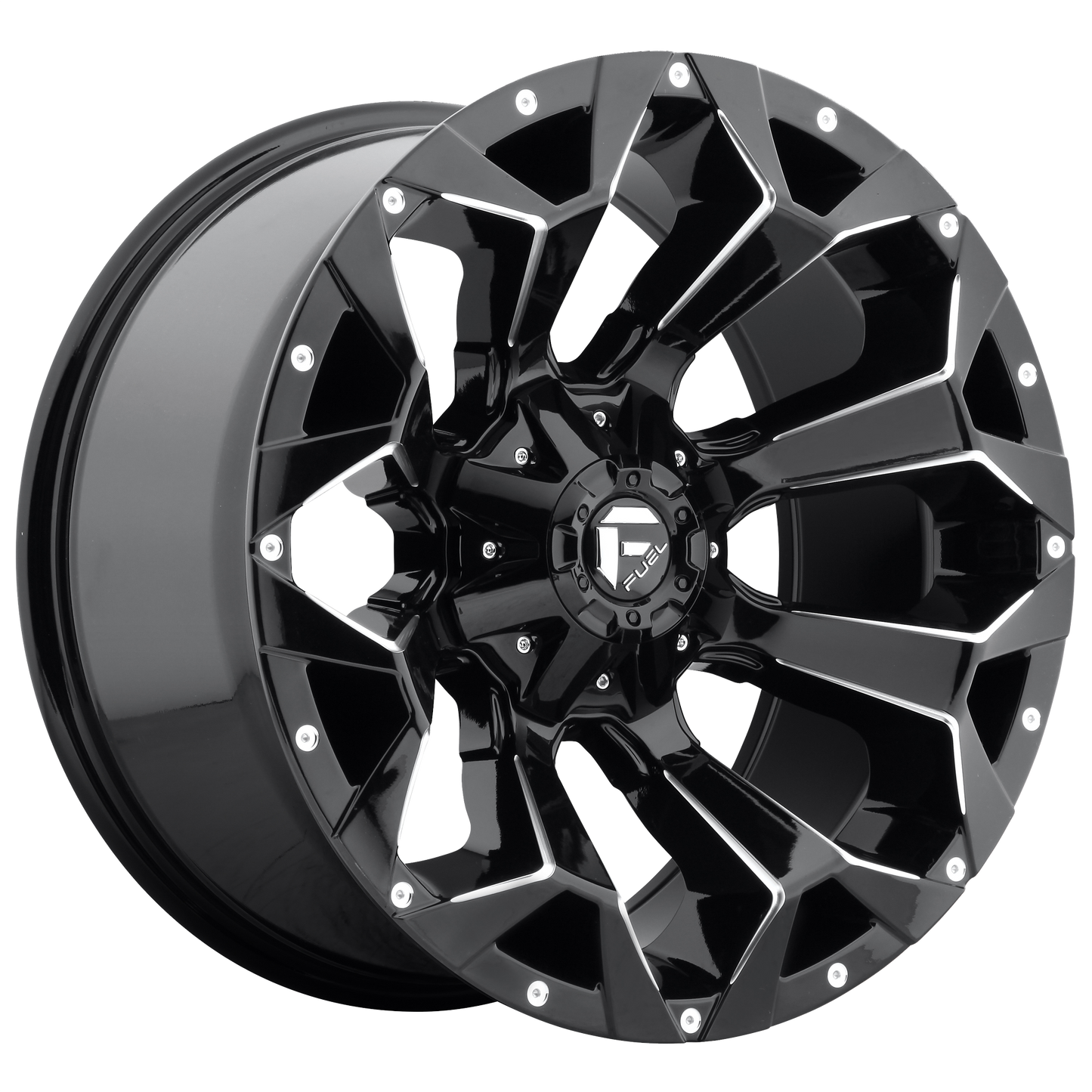 ASSAULT 17x9 6x135.00/6x139.70 GLOSS BLACK MILLED (-12 mm) - Tires and Engine Performance