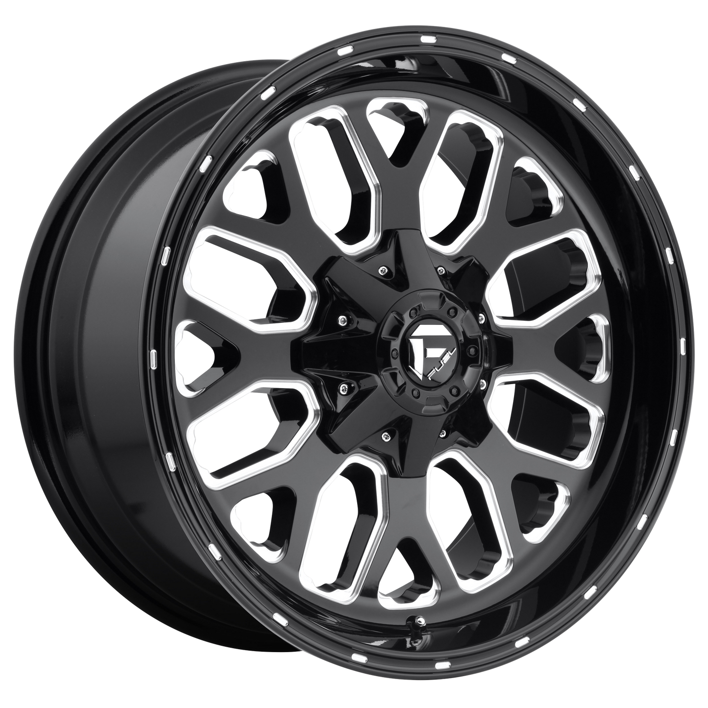 TITAN 22x10 6x135.00/6x139.70 GLOSS BLACK MILLED (-18 mm) - Tires and Engine Performance