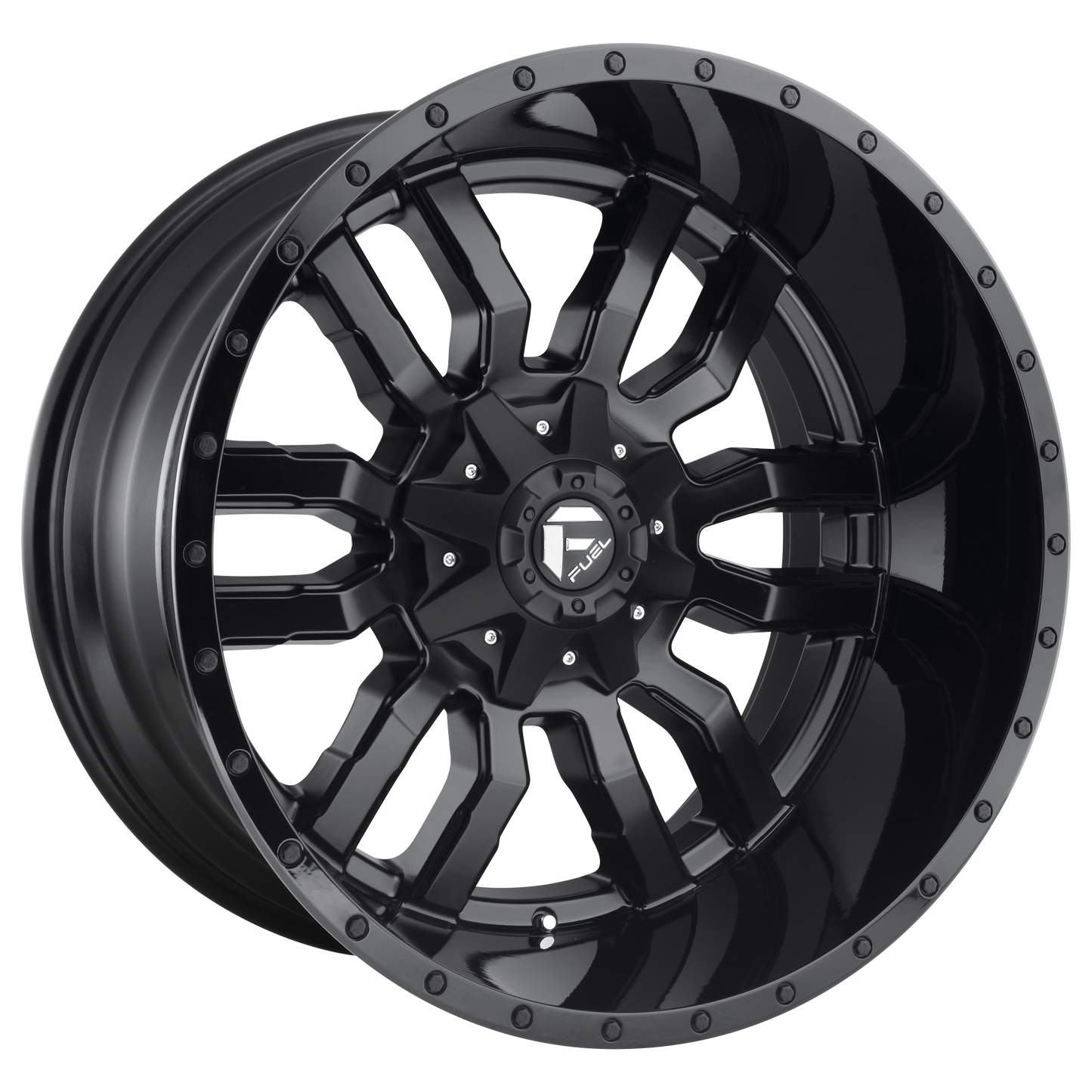 SLEDGE 24x14 5x139.70/5x150.00 MATTE BLACK GLOSS BLACK LIP (-75 mm) - Tires and Engine Performance