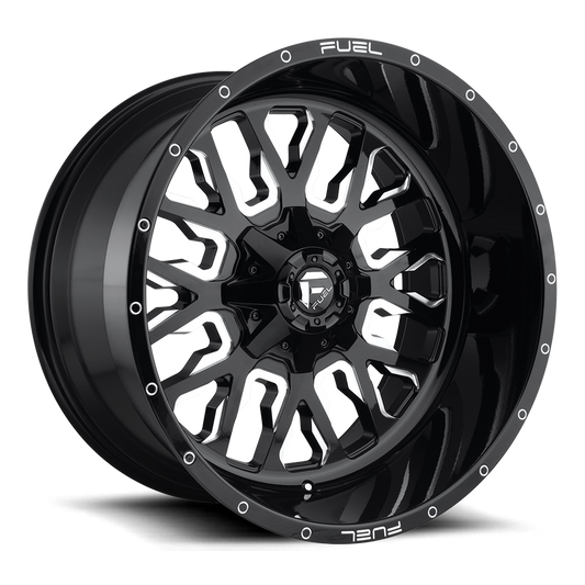 STROKE 22x14 6x135.00/6x139.70 GLOSS BLACK MILLED (-75 mm) - Tires and Engine Performance