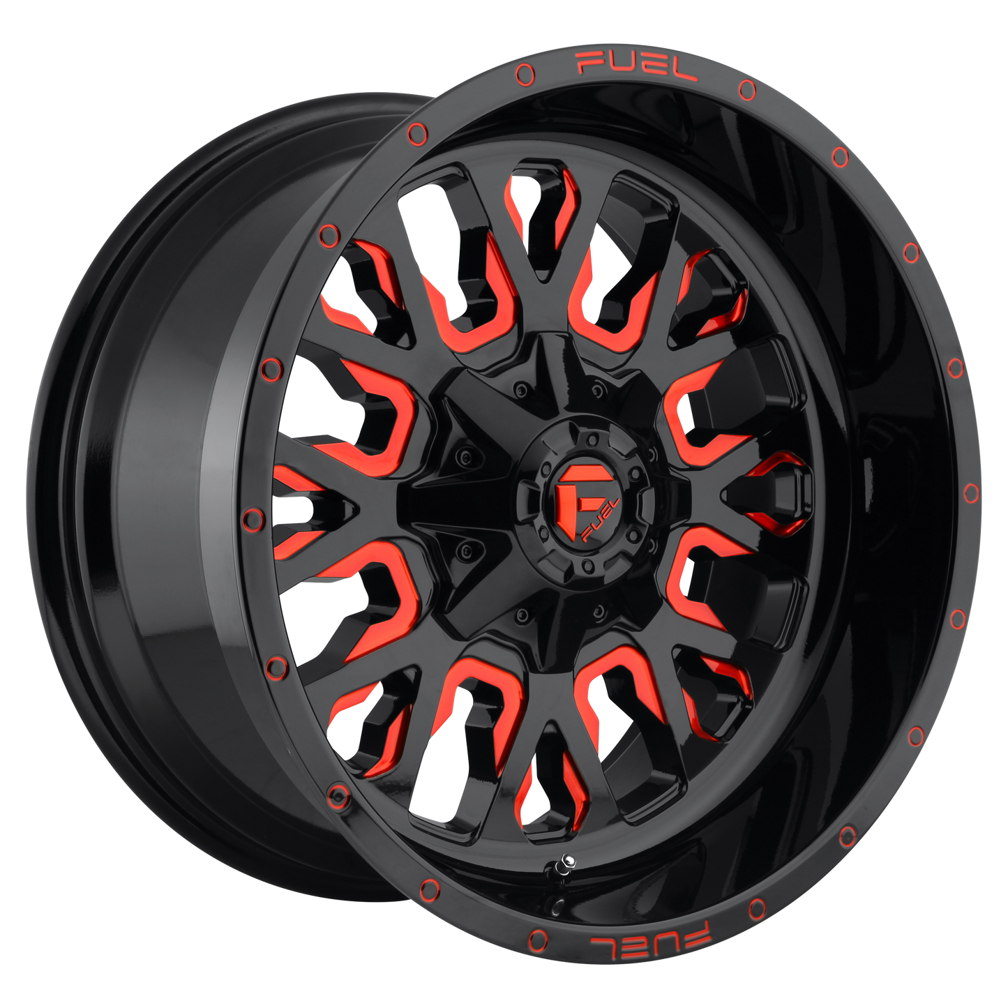 STROKE 17x9 5x114.30/5x127.00 GLOSS BLACK RED TINTED CLEAR (-12 mm) - Tires and Engine Performance
