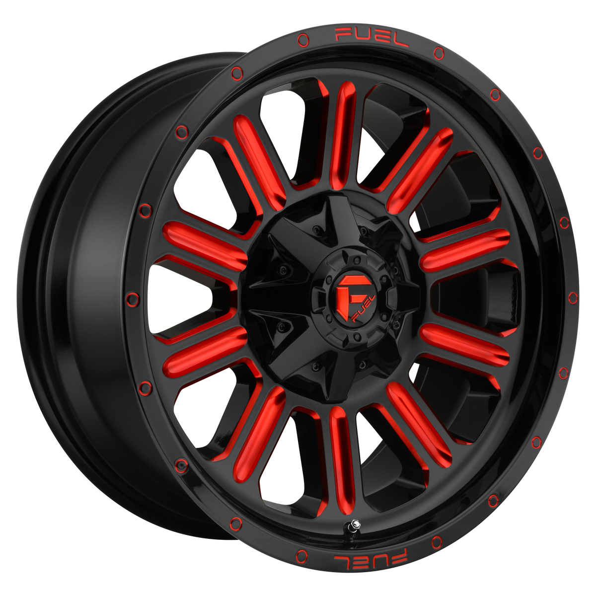 HARDLINE 20x9 5x139.70/5x150.00 GLOSS BLACK RED TINTED CLEAR (20 mm) - Tires and Engine Performance