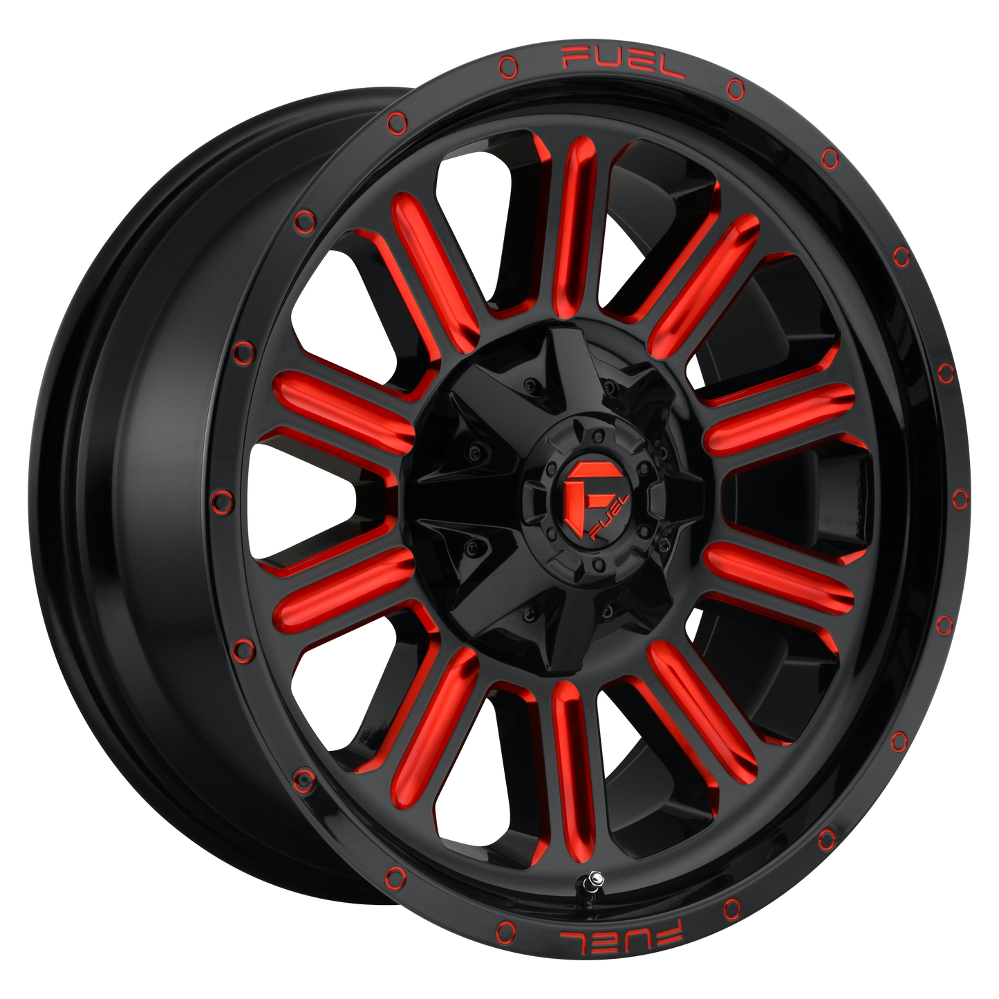 HARDLINE 18x9 6x135.00/6x139.70 GLOSS BLACK RED TINTED CLEAR (20 mm) - Tires and Engine Performance