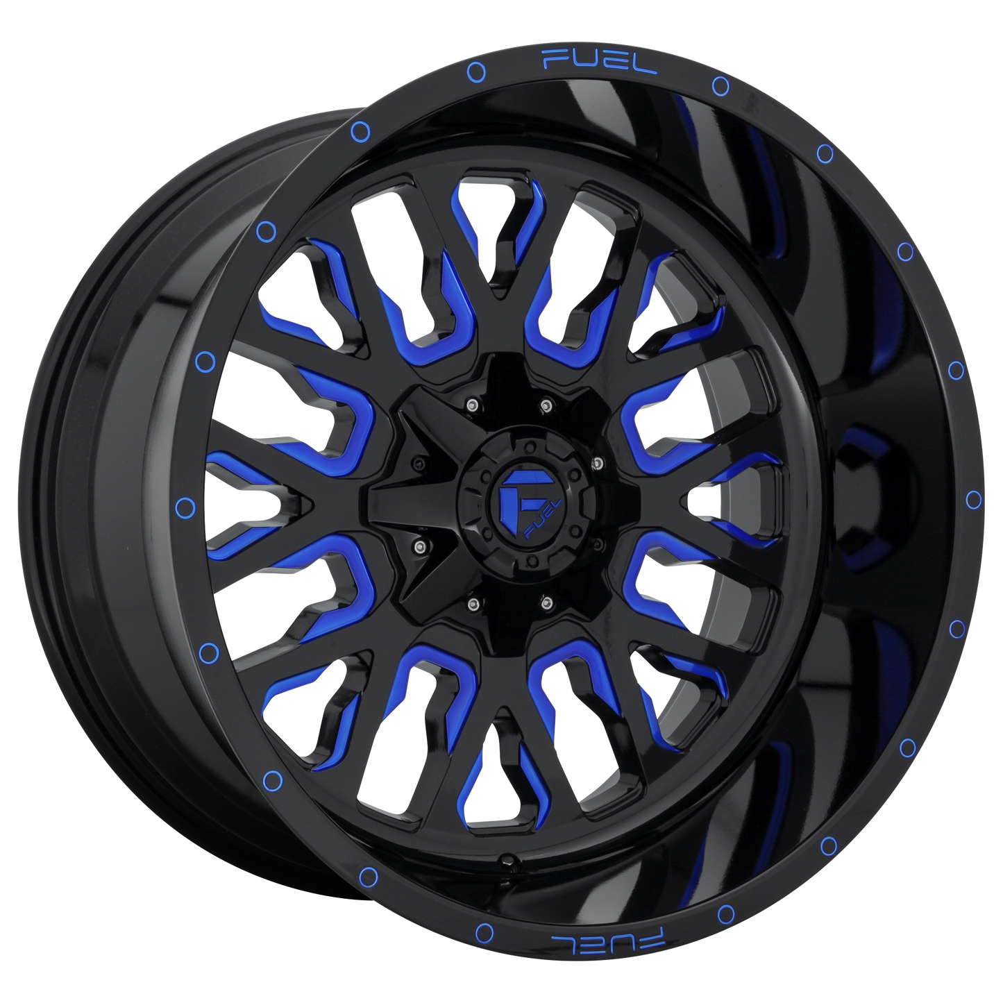 STROKE 20x12 5x139.70/5x150.00 GLOSS BLACK BLUE TINTED CLEAR (-43 mm) - Tires and Engine Performance