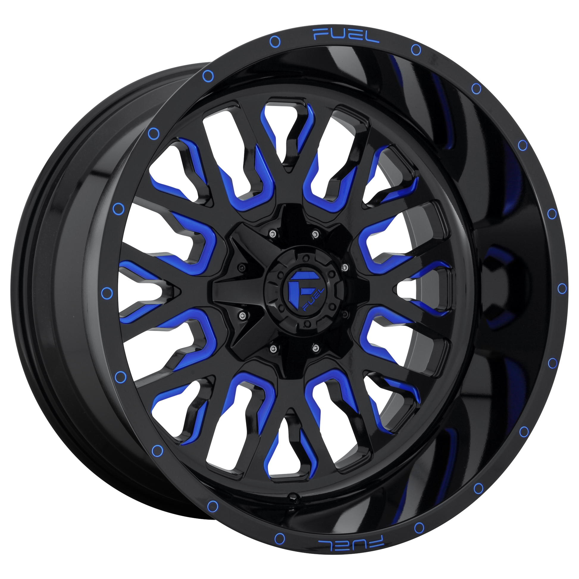 STROKE 20x12 8x180.00 GLOSS BLACK BLUE TINTED CLEAR (-43 mm) - Tires and Engine Performance