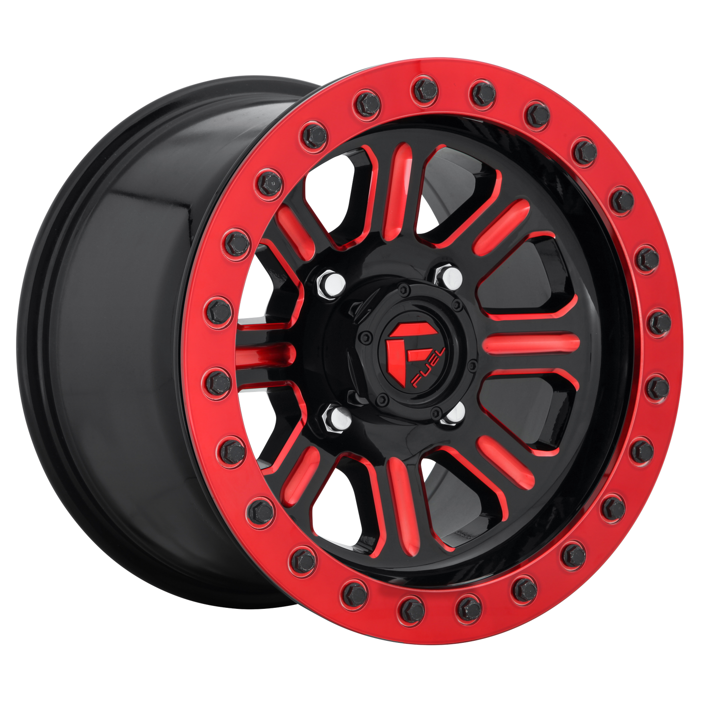HARDLINE BL - OFF ROAD ONLY 15x10 4x156.00 GLOSS BLACK RED TINTED CLEAR (25 mm) - Tires and Engine Performance
