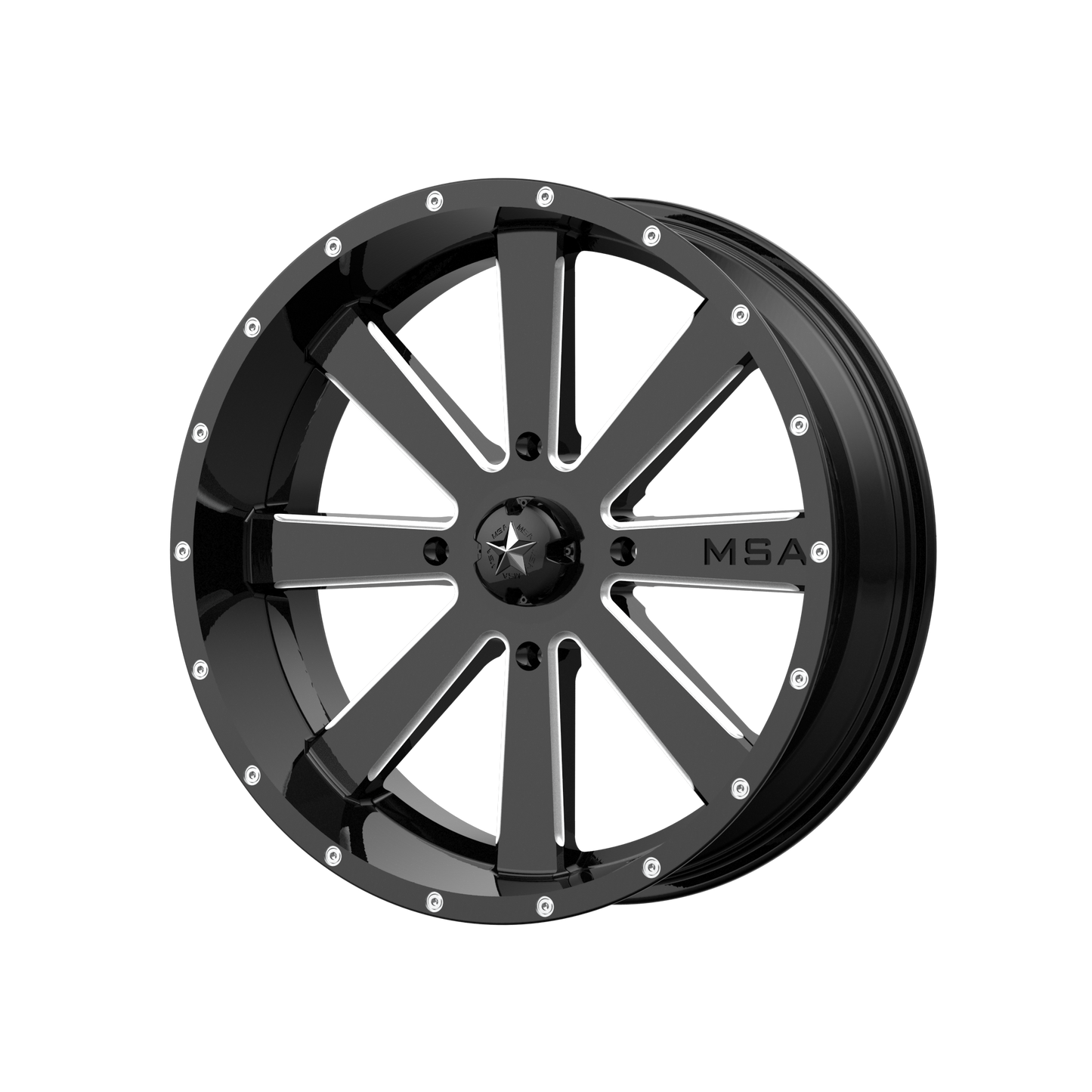 FLASH 24x7 4x156.00 GLOSS BLACK MILLED (0 mm) - Tires and Engine Performance