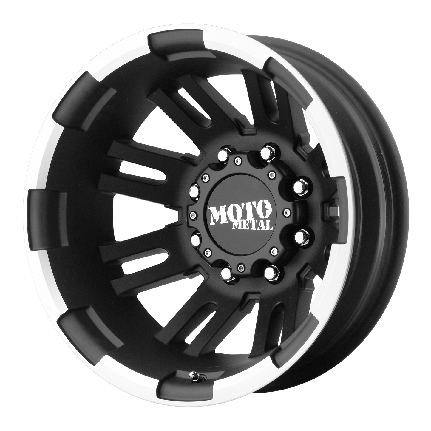 MO963 DUALLY 16x6 8x165.10 MATTE BLACK MACHINED DUALLY - REAR (-134 mm) - Tires and Engine Performance