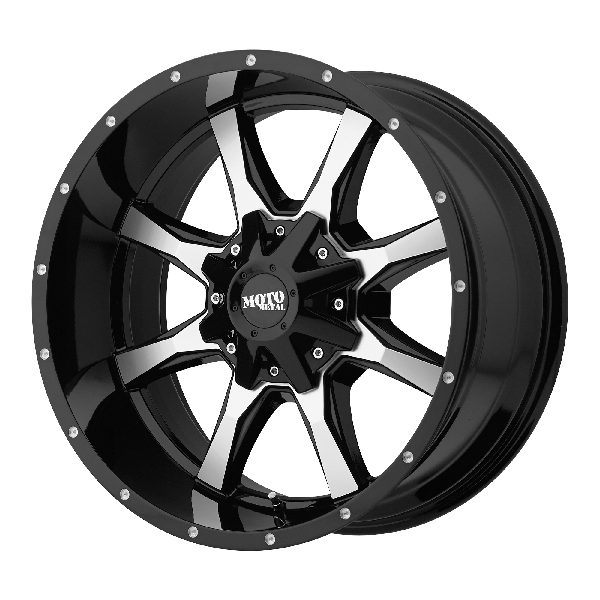 MO970 18x9 6x135.00/6x139.70 GLOSS BLACK W/ MACHINED FACE (18 mm) - Tires and Engine Performance