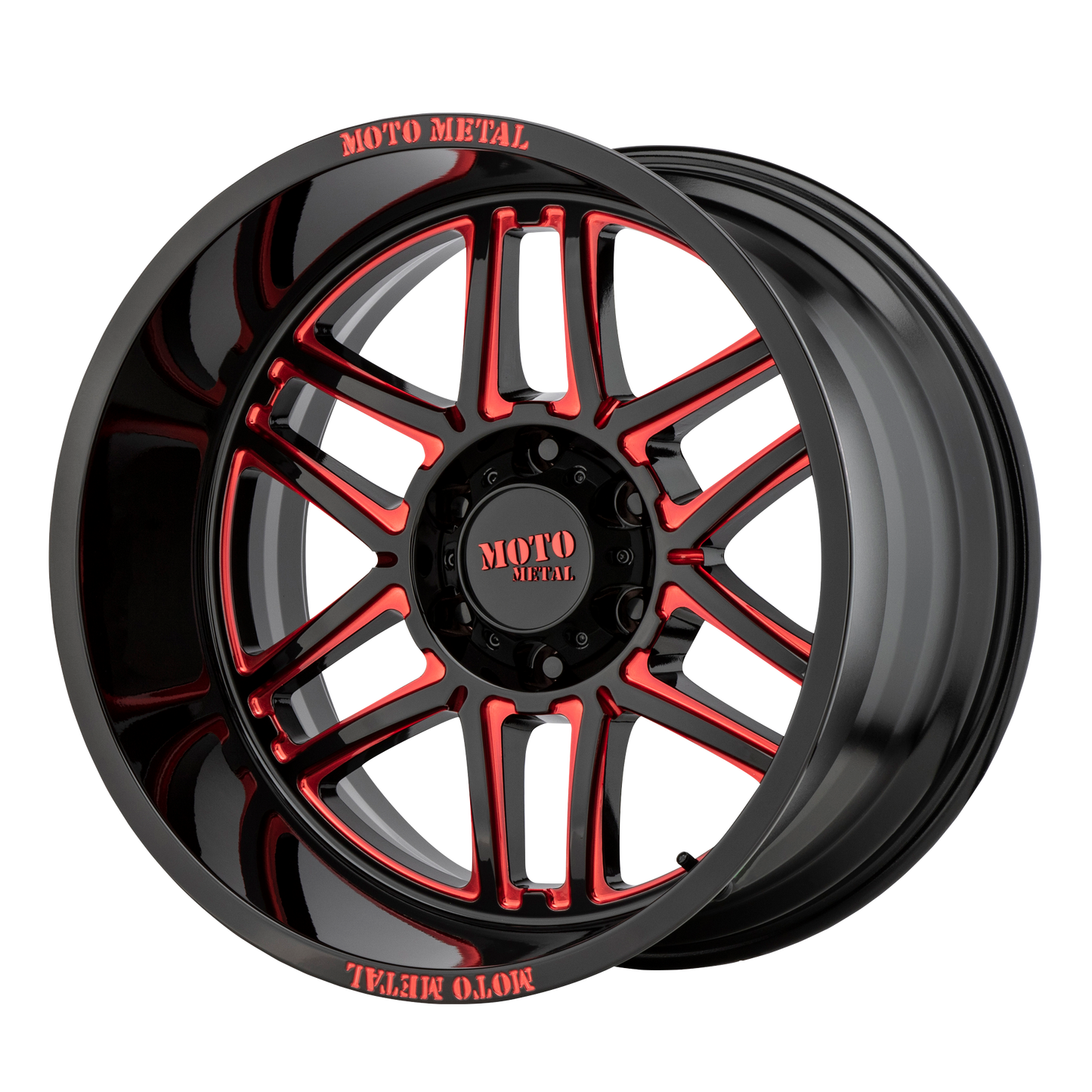 FOLSOM 20x10 6x139.70 GLOSS BLACK MILLED W/ RED TINT (-18 mm) - Tires and Engine Performance