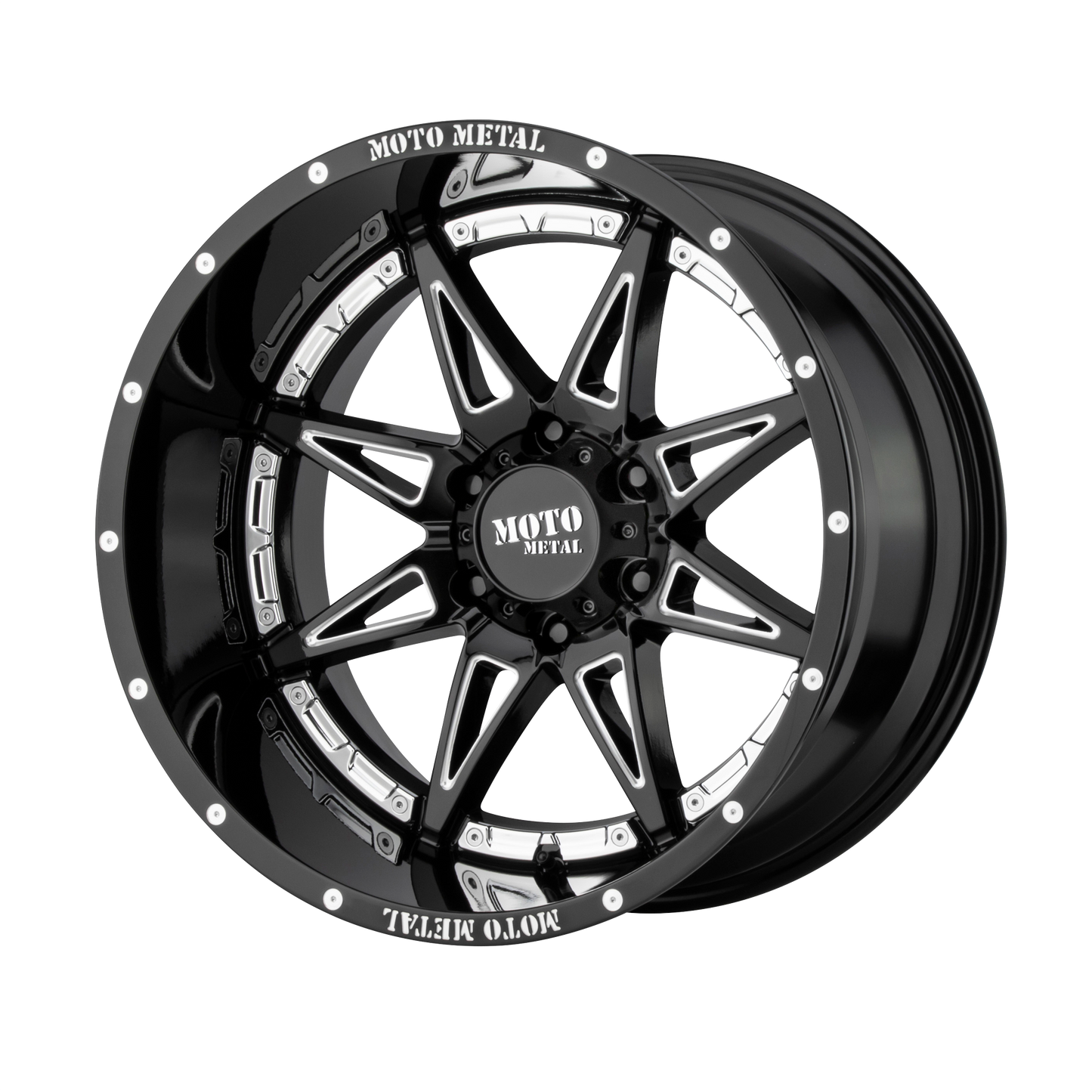 HYDRA 17x9 8x165.10 GLOSS BLACK MILLED (-12 mm) - Tires and Engine Performance