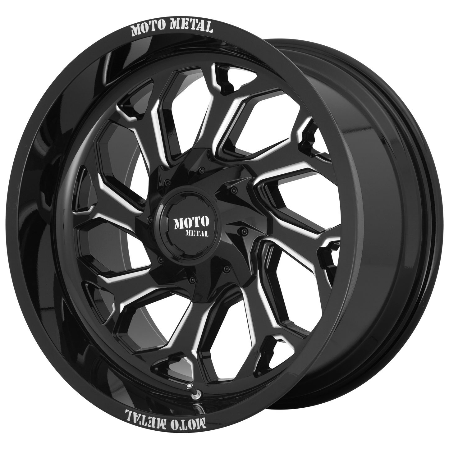 MO999 22x12 5x139.70/5x150.00 GLOSS BLACK MILLED (-44 mm) - Tires and Engine Performance
