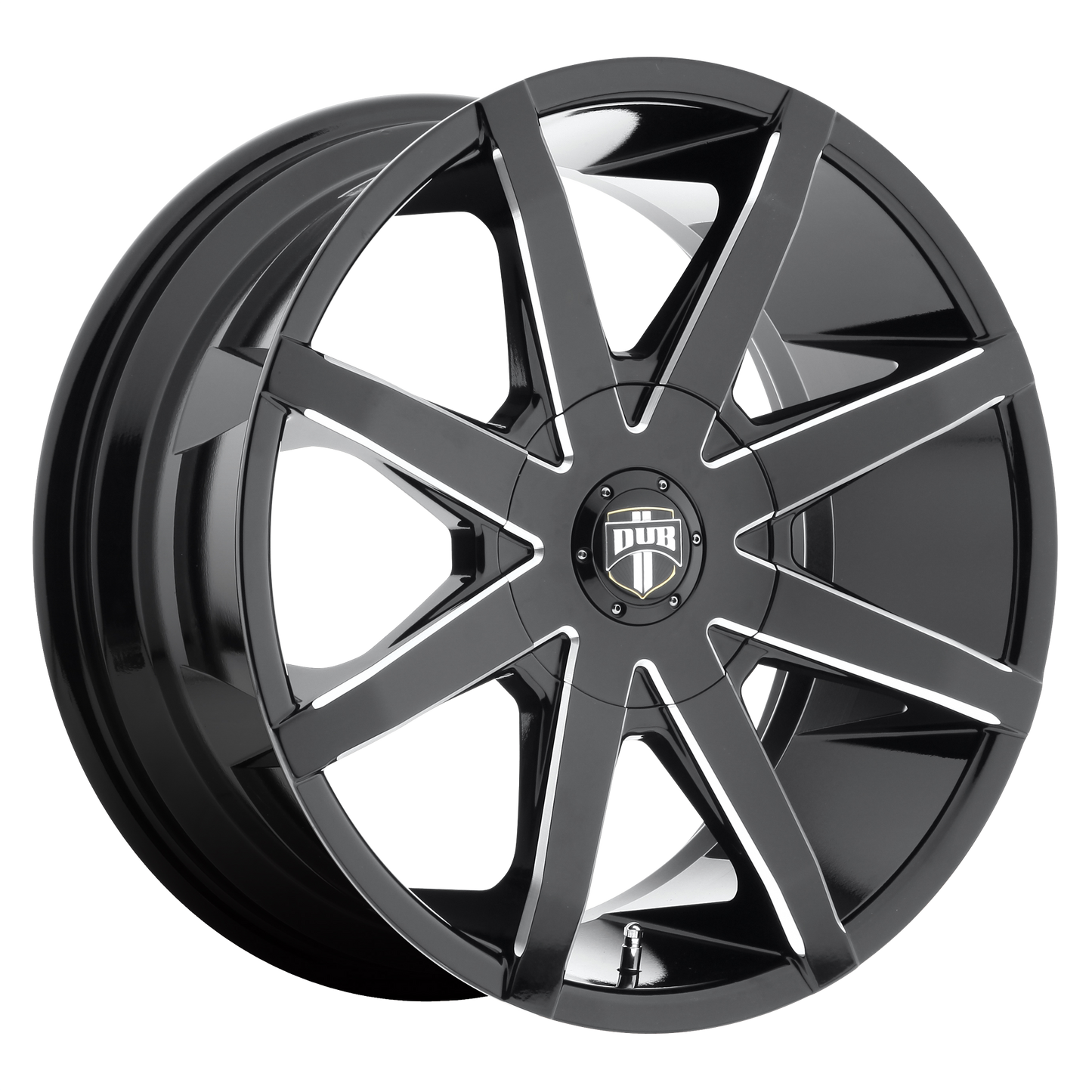 PUSH 20x8.5 5x115.00/5x120.65 GLOSS BLACK MILLED (10 mm) - Tires and Engine Performance