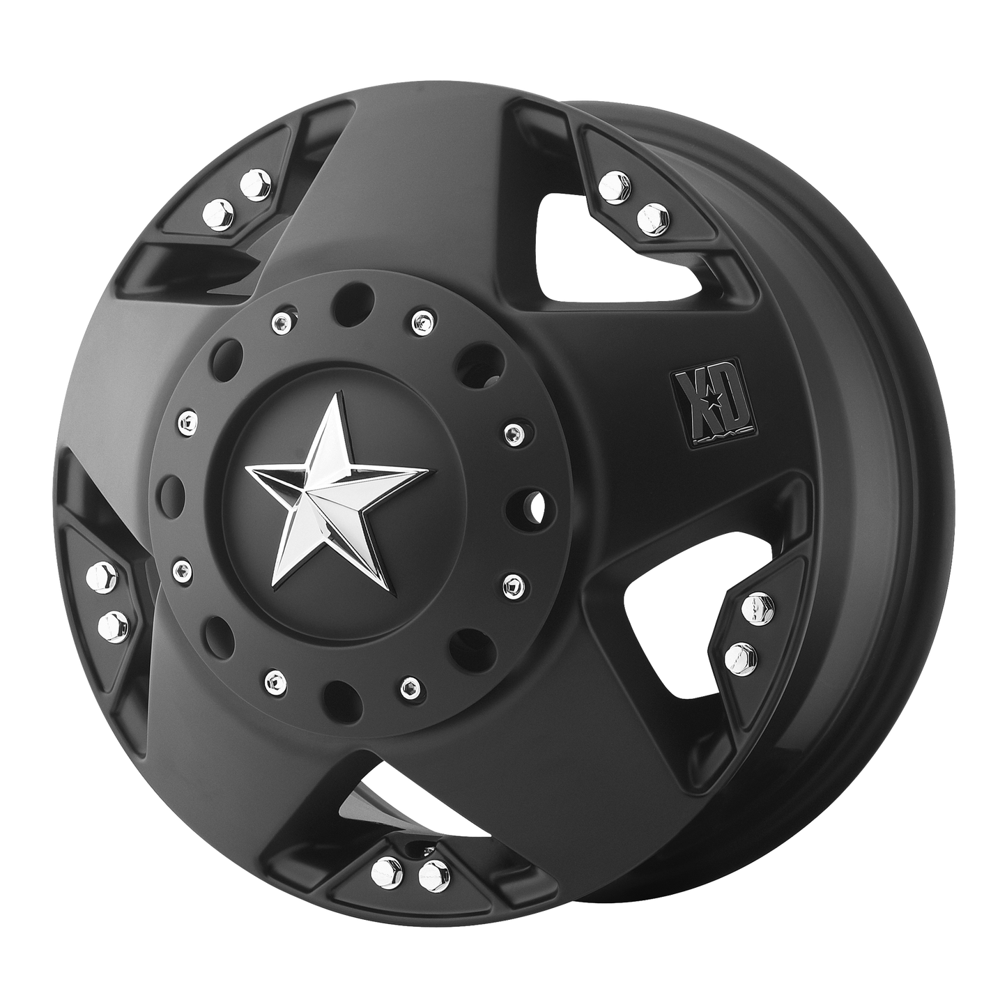 ROCKSTAR 17x6 8x165.10 DUALLY MATTE BLACK FRONT (111 mm) - Tires and Engine Performance